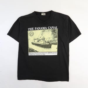 Vintage The Panama Canal Photograph T-Shirt Size XL History