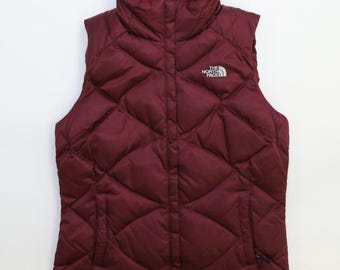 The North Face Quilted Puffer Vest Jacket Womens Size Small 550 Down Insulated Etsy
