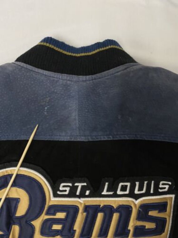 Vintage St. Louis Rams Suede Leather Varsity Jacket Size Large