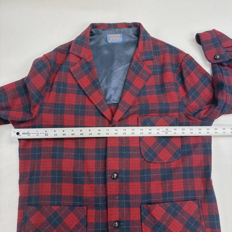 Vintage Pendleton Wool Chore Shirt Jacket Size Large Plaid image 3