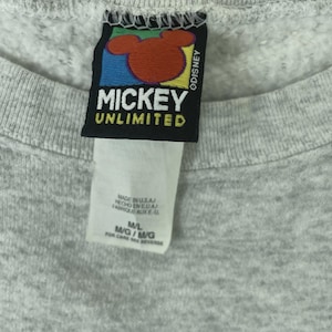 Sudadera vintage de Mickey Mouse de Disney con cuello redondo, talla mediana/grande imagen 3