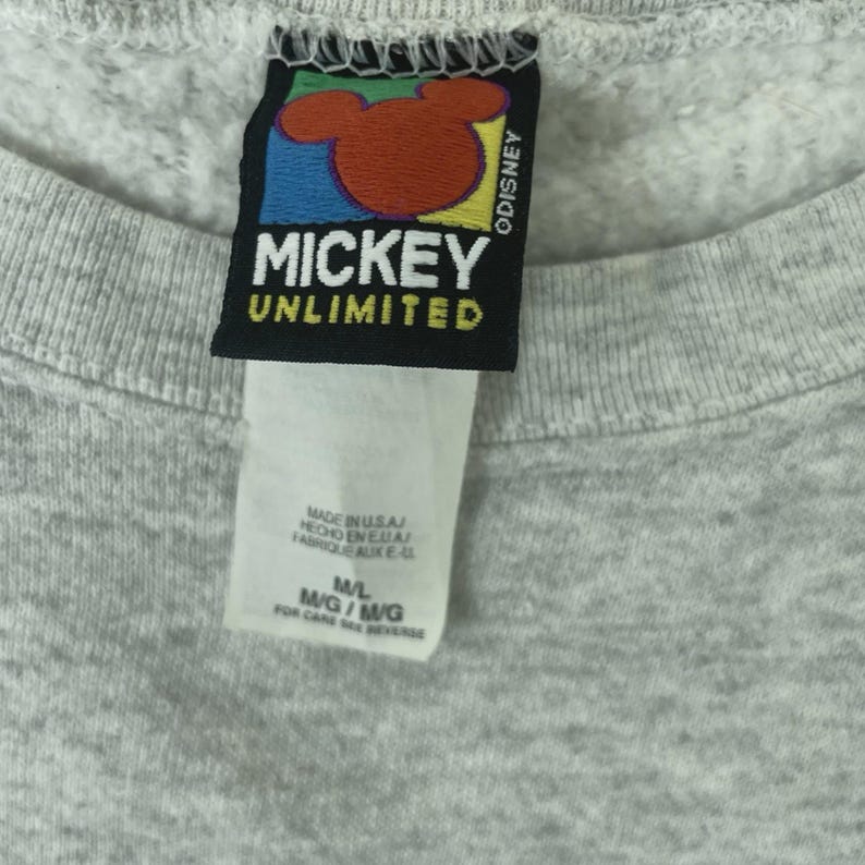 Sudadera vintage de Mickey Mouse de Disney con cuello redondo, talla mediana/grande imagen 3