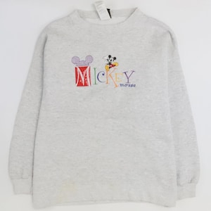 Sudadera vintage de Mickey Mouse de Disney con cuello redondo, talla mediana/grande imagen 1