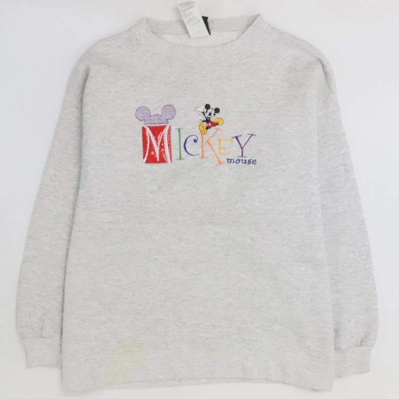 Sudadera vintage de Mickey Mouse de Disney con cuello redondo, talla mediana/grande imagen 1