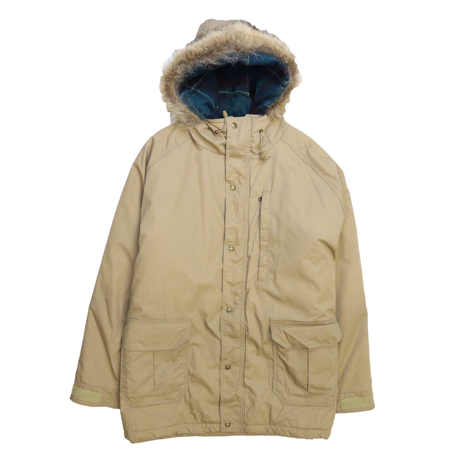 Vintage Woolrich Parka Coat Jacket Size XL Brown Wool Lined