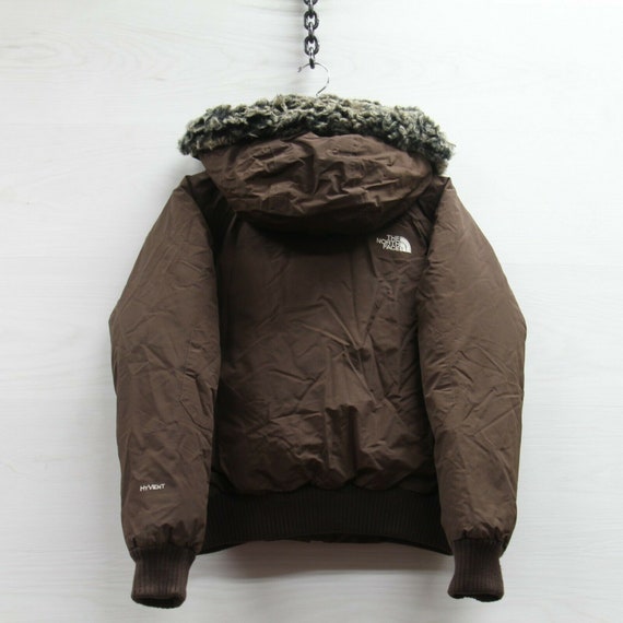 The North Face Hyvent Bomber Jacket Womens Size Medium Brown Down Insulated