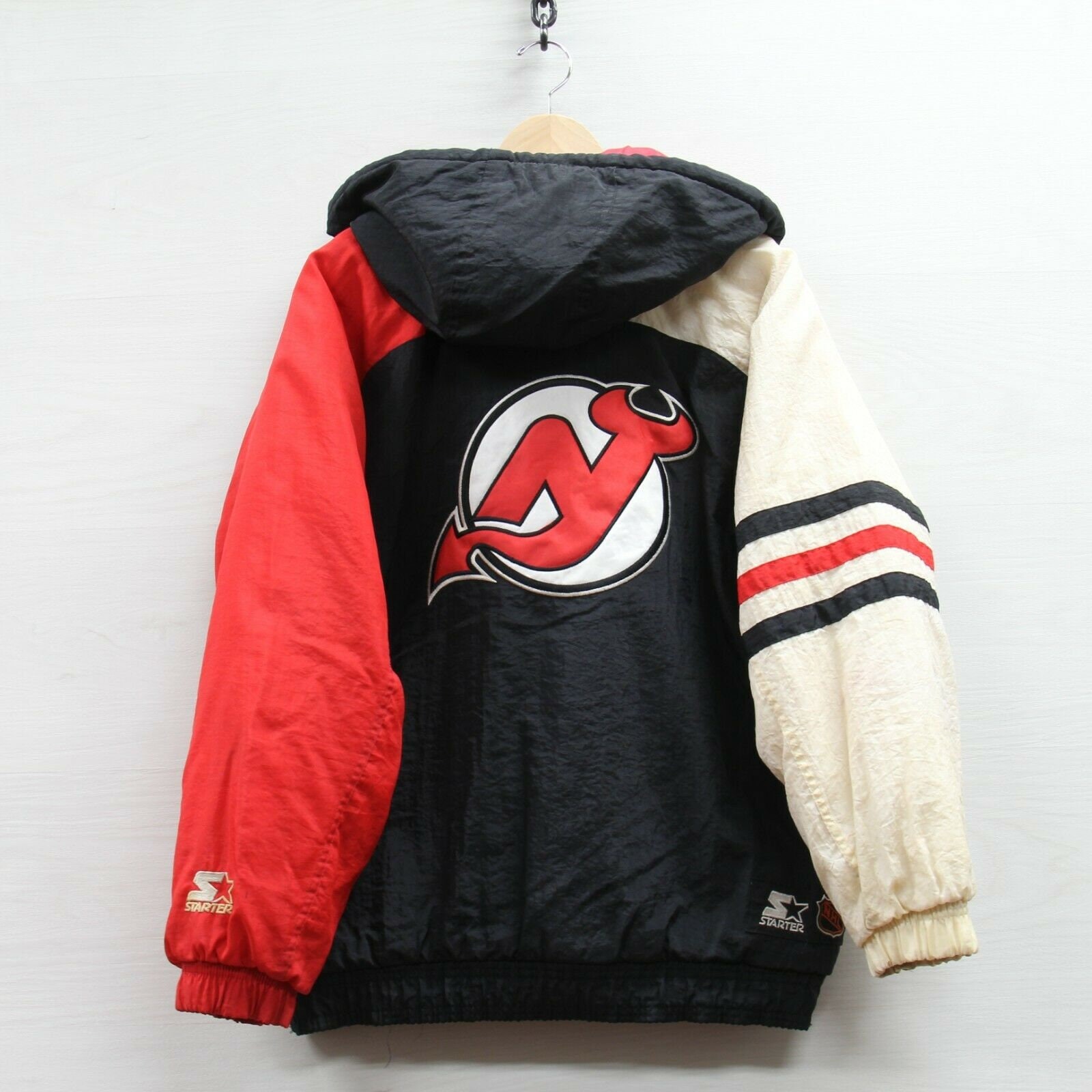 New Jersey Devils Full Leather Jacket - Red Medium