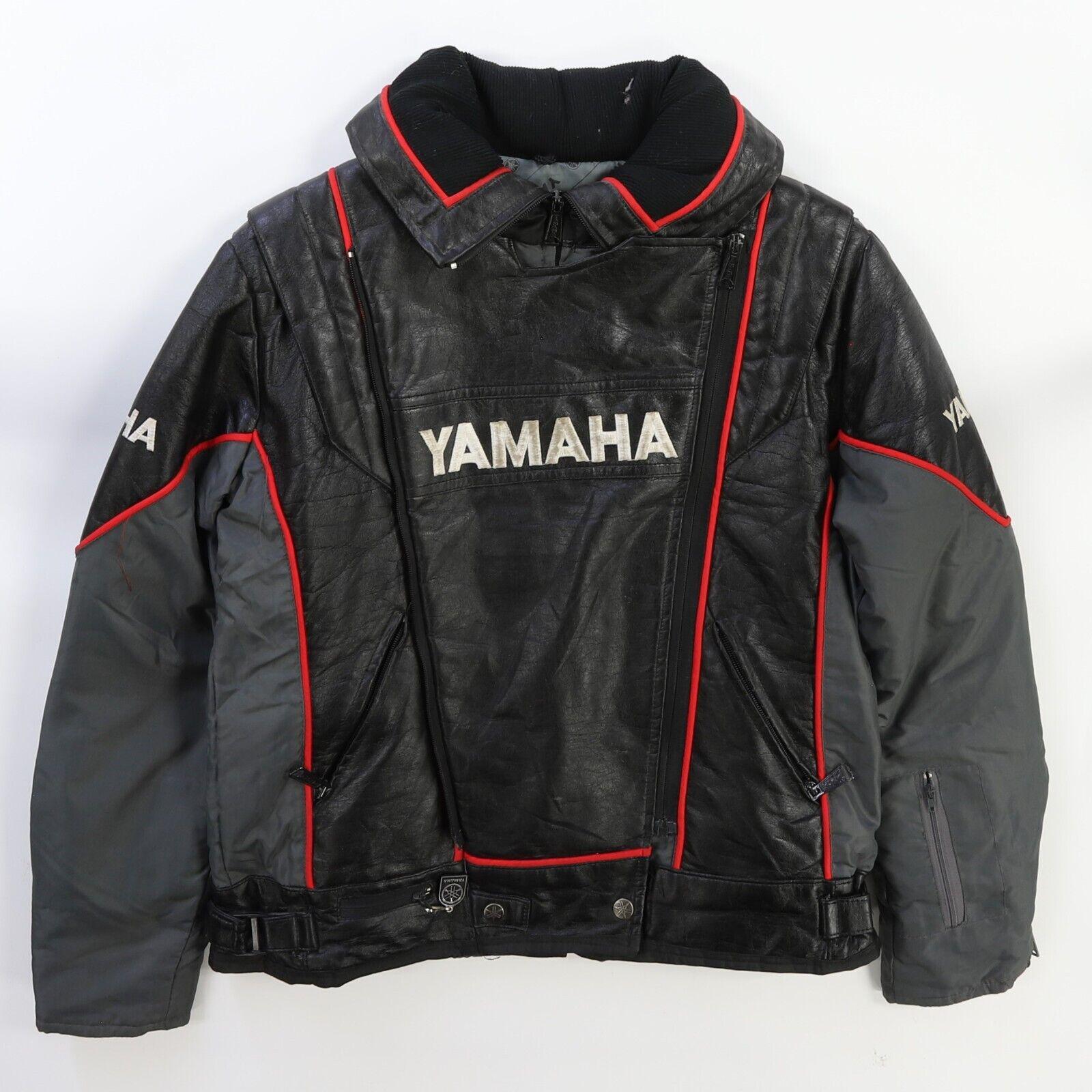 Vintage Yamaha Leather Snowmobile Racing Jacket Size Small Black Etsy