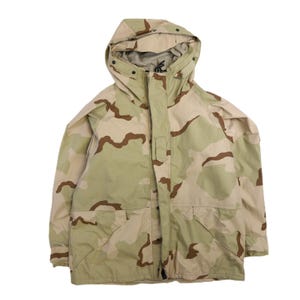 Chaqueta tipo parka con camuflaje desértico para clima frío, talla XL, ropa de barrera, estilo militar del ejército.