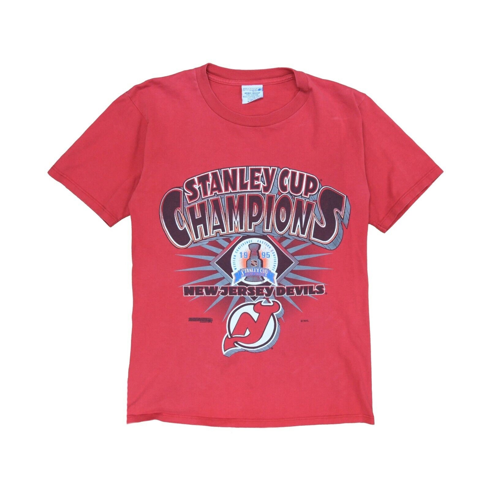 1991/92 Pittsburgh Penguins Stanley Cup Champions Salem Caricature NHL T  Shirt Size Large – Rare VNTG