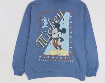 Sudadera vintage de Mickey Mouse de Disney con cuello redondo, talla XL