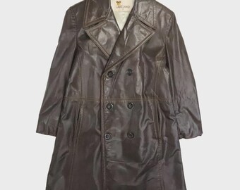 Kurtka dwurzędowa ze skóry naturalnej Lakeland w stylu vintage, rozmiar 38