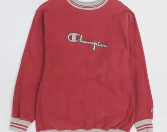 Vintage Champion Reverse Weave Crewneck Sweatshirt Size 2XL Red Spell Out 90s