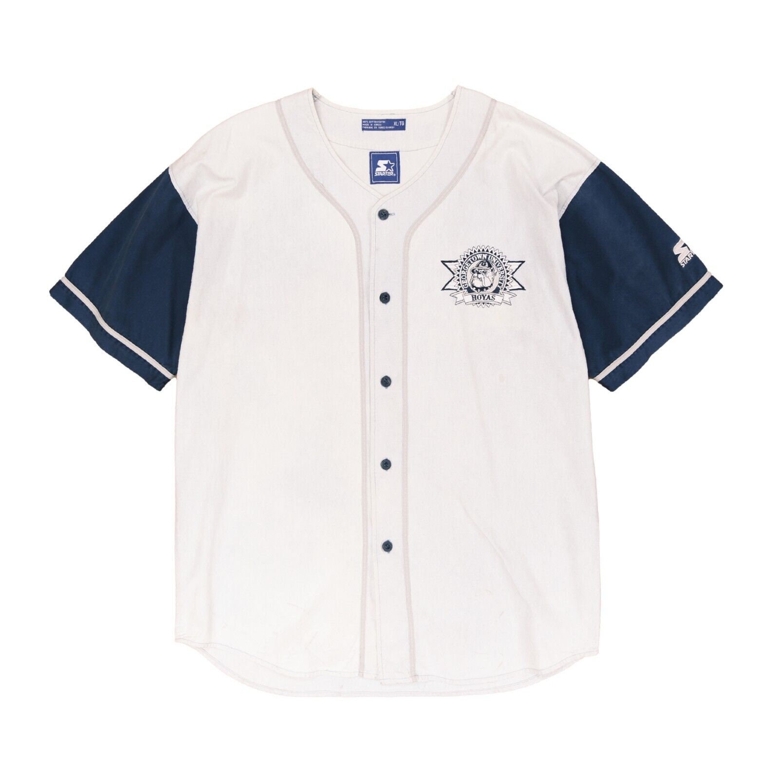 Vintage Georgetown Snap Button Warm-up Basketball Jersey Shirt Size L