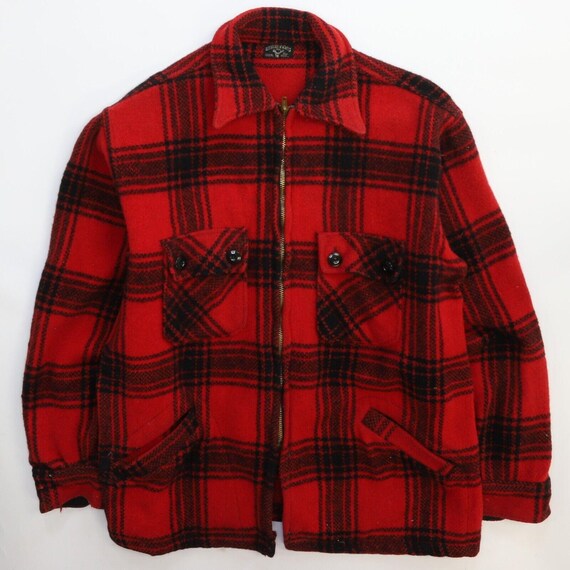 60s- winter king check wool jacket