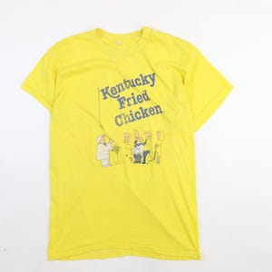 Vintage Kentucky Fried Chicken KFC T-Shirt Size Large 80s Yellow