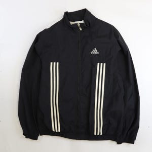 Vintage Adidas Windbreaker Light Jacket Size Medium Black