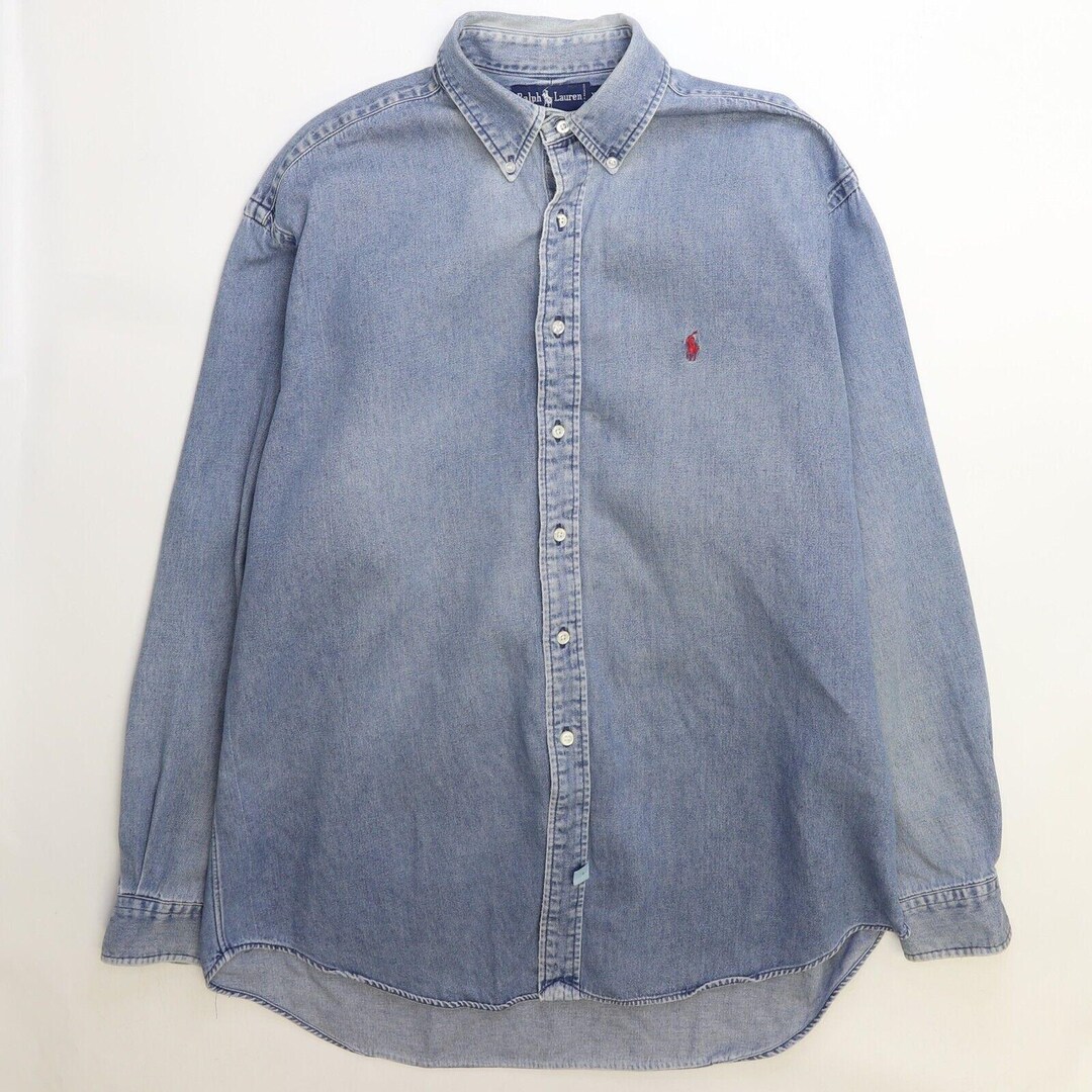 Vintage Polo Ralph Lauren Denim Button up Shirt Size XL - Etsy