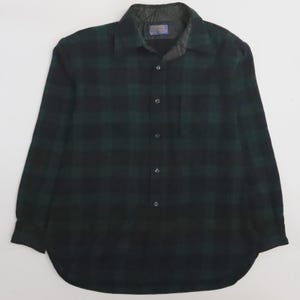 Vintage Pendleton Wool Lodge Button Up Shirt Size XL Green Plaid image 1