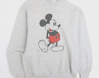 Vintage Mickey Mouse Disney-sweater met ronde hals, maat Large, jaren 80, jaren 90