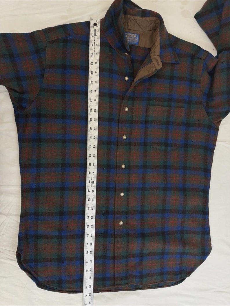 1970er Vintage Pendleton Cotton Bluse kariert Bild 5