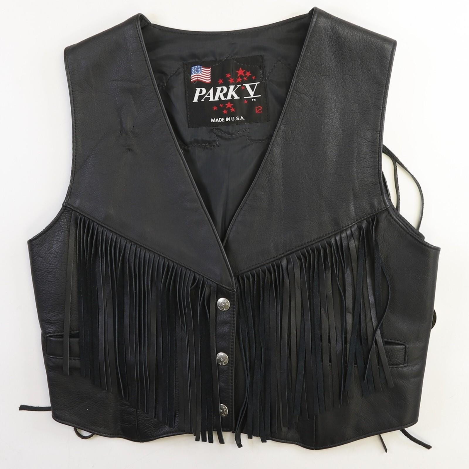 トップス NINE Fringe leather vest Vintage Black Leather Fringe Vest - Etsy Canada