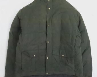 Kurtka puchowa L.L. Bean woskowana, pikowana, rozmiar L, zielona, ocieplana