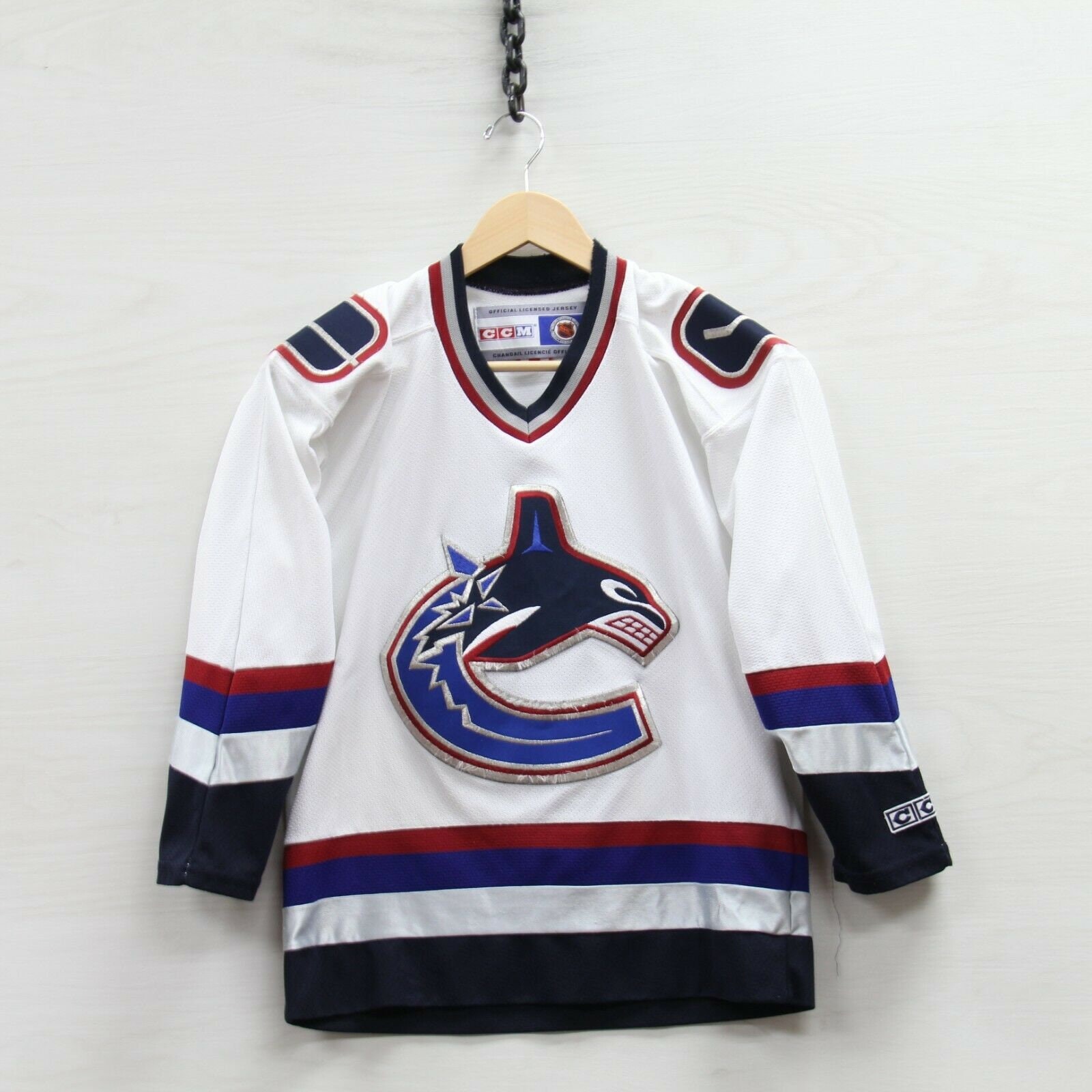 Vancouver Canucks Throwback Vintage White Jersey by CCM