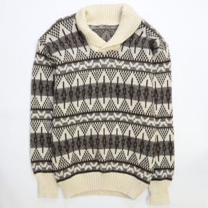 Vintage Azteken Abstrakte Wolle Strickpullover Größe XL