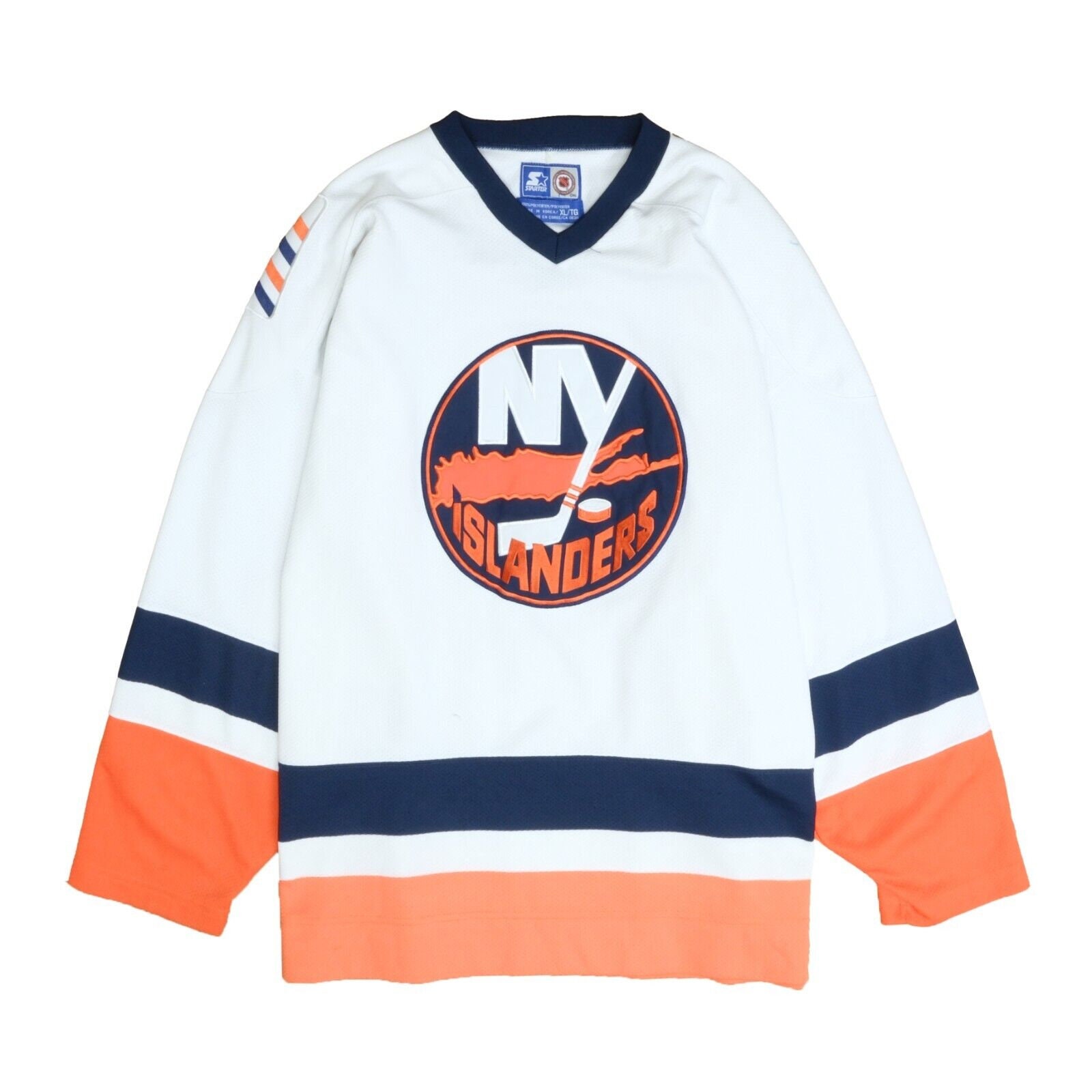 vintage starter new york islanders fisherman jersey, vintage nhl jersey, long sleeve jersey, hockey jersey, 90's clothing, 90's streetwear