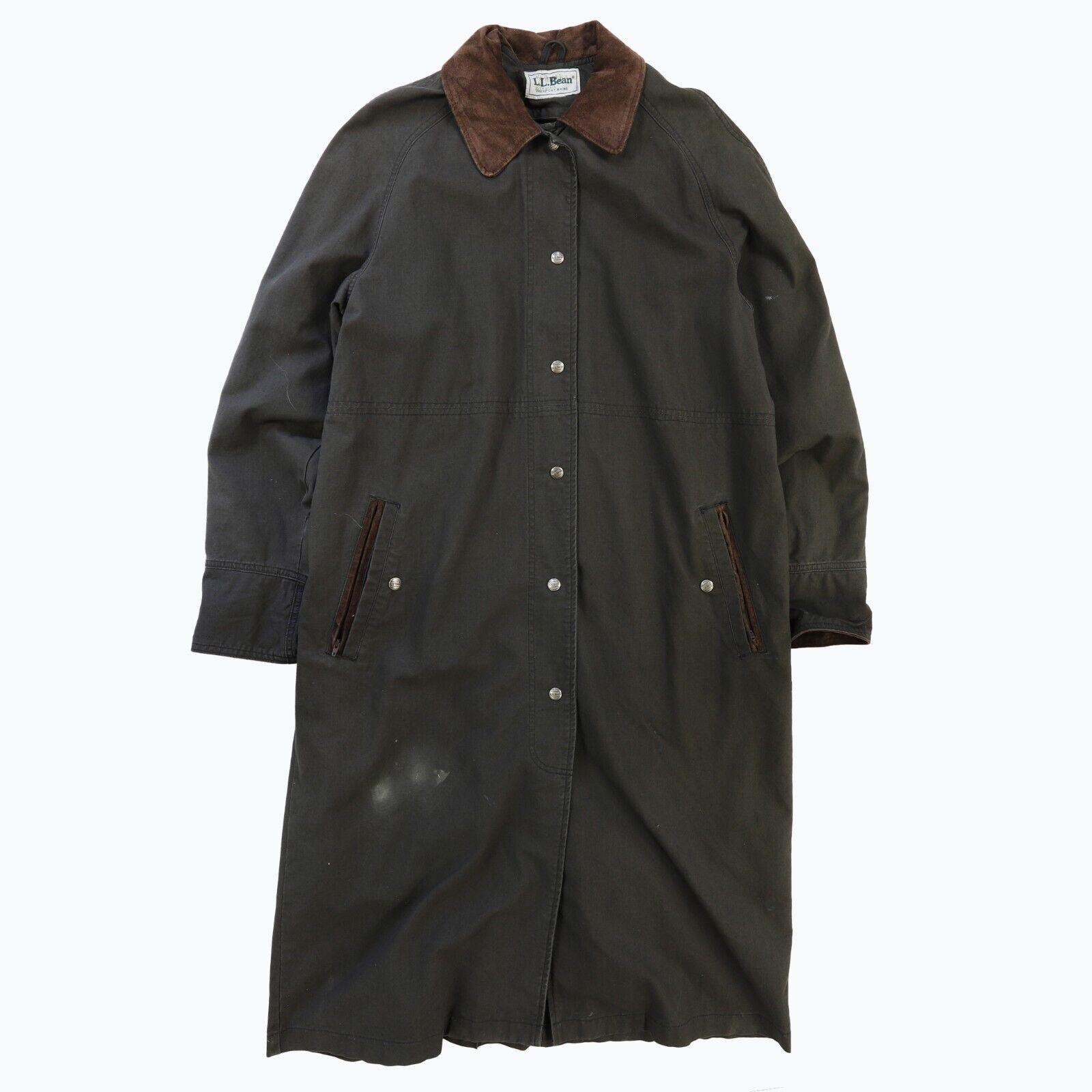 Vintage L.L. Bean Canvas Work Trench Coat Jacket Size Medium