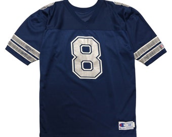 Vintage Dallas Cowboys Troy Aikman Champion Football Jersey Size 44 Blue 90s NFL
