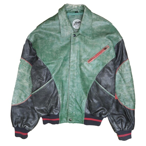 Vintage Man Alive Chill Out Leather Bomber Jacket Size 38 Vintage Man Alive Chill Out Leather Bomber Jacket Size 38