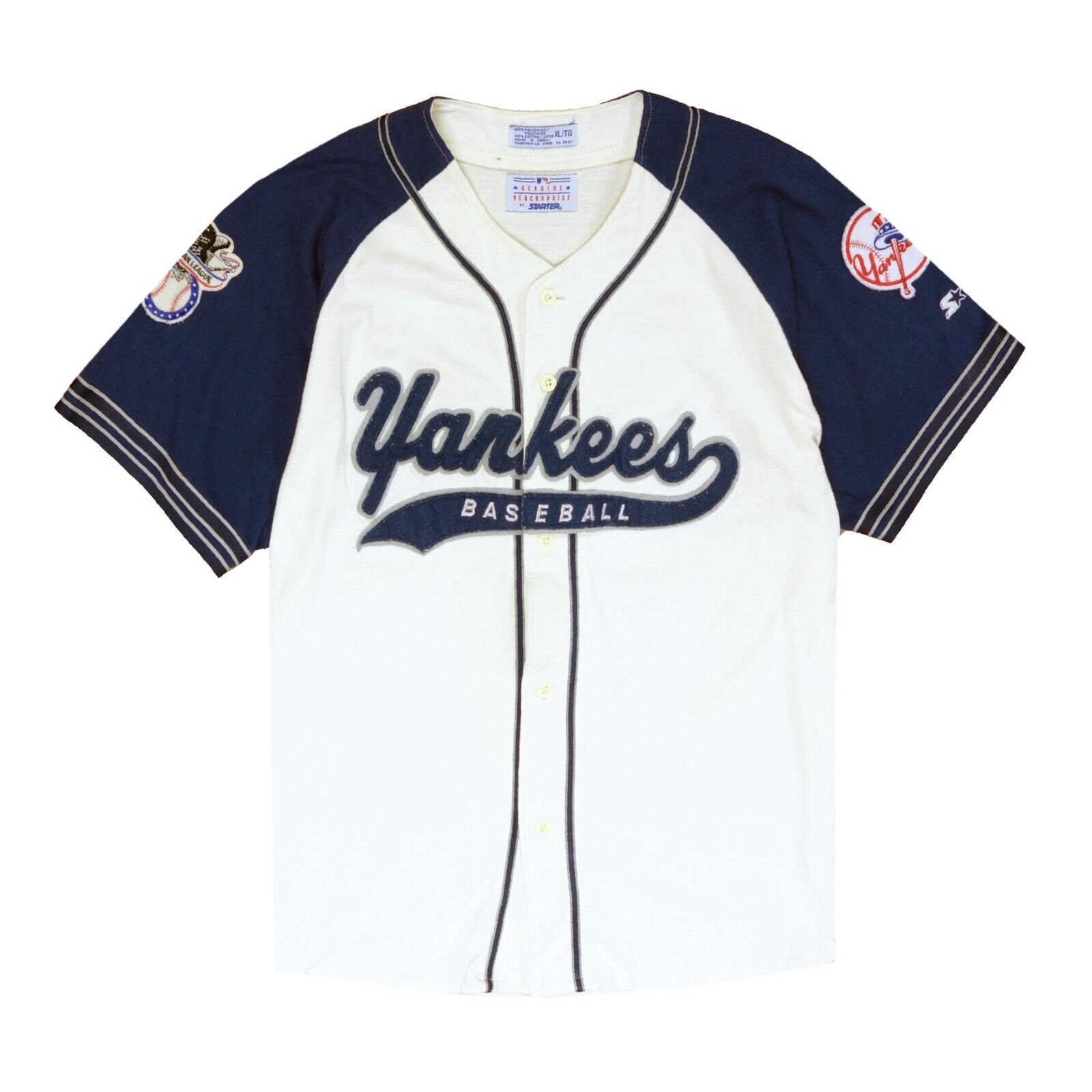 New York Yankees Starter Jersey Mens XL Home Button Down Genuine Merchandise
