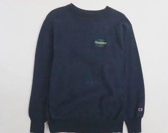Sudadera vintage Champion Reverse Weave de cuello redondo, talla grande, azul, años 90