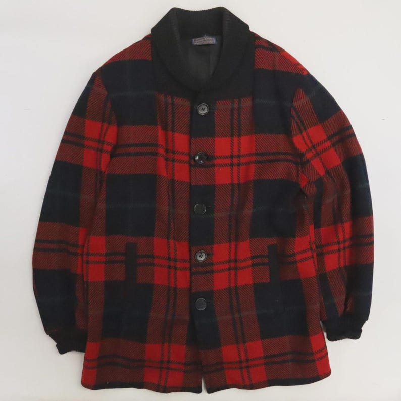 Abrigo/Chaqueta de lana Pendleton vintage, talla grande, a cuadros. imagen 1