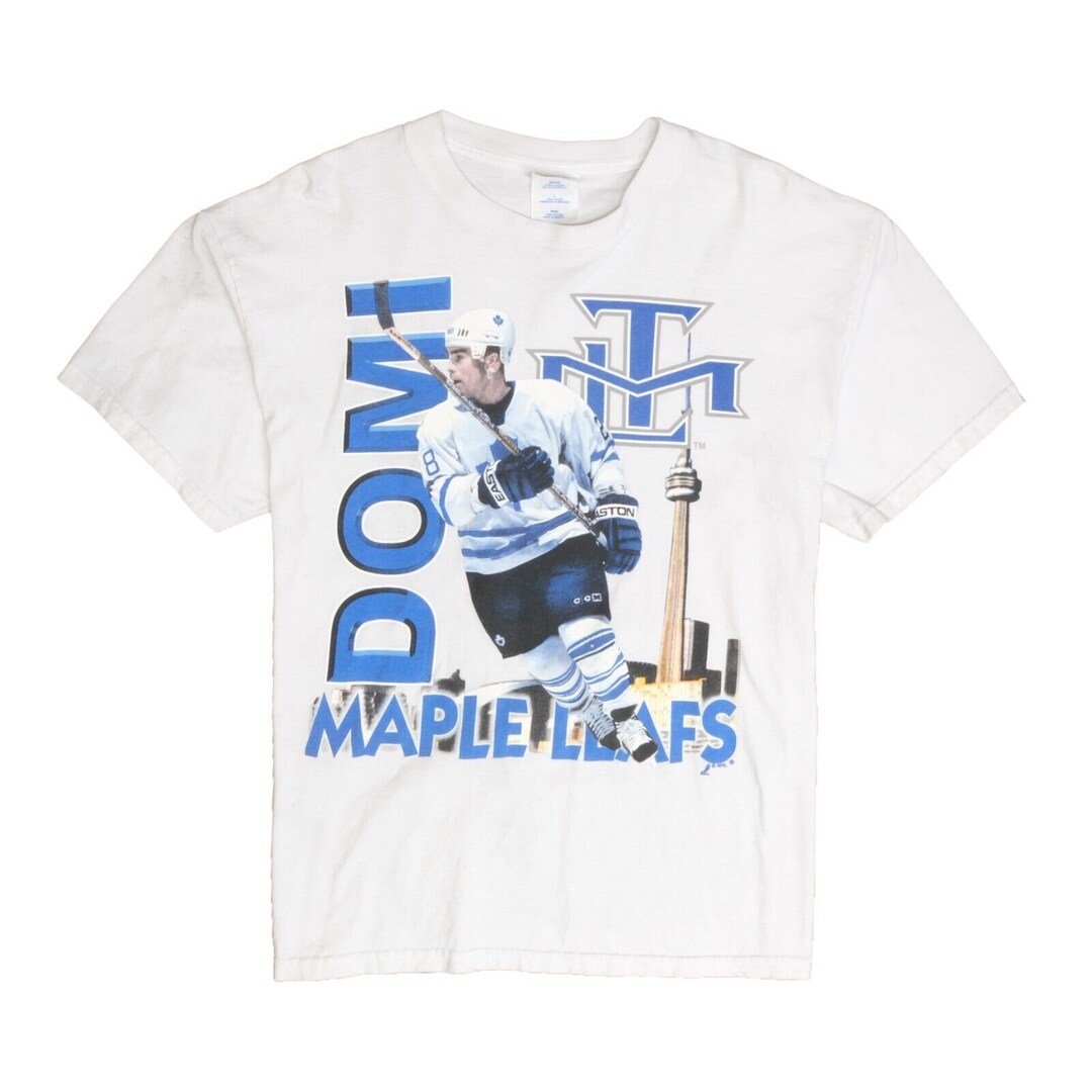 Toronto Maple Leafs NHL Domi Vintage Navy Blue T-shirt Size XL