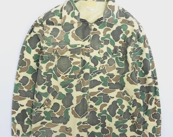 Vintage Deerskin Duck Camo Light Hunting Shirt Jacket Size XL Talon Zip