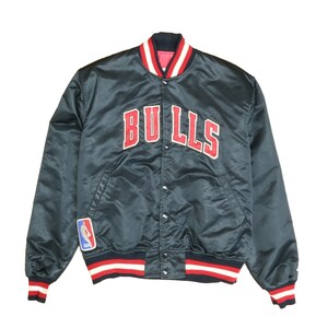 Vintage Chicago Bulls Starter Satin Bomber Jacket Size Large Black NBA Etsy UK