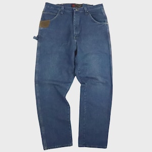 Pantalones vaqueros de trabajo Wrangler Riggs de mezclilla vintage, talla 38 x 34. imagen 1