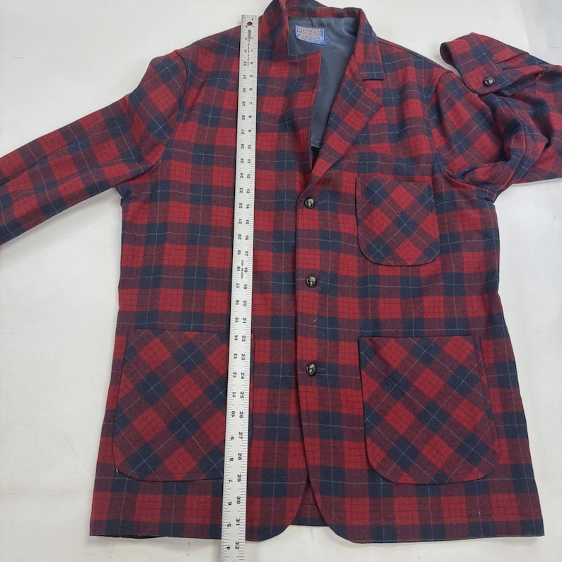Vintage Pendleton Wool Chore Shirt Jacket Size Large Plaid image 4