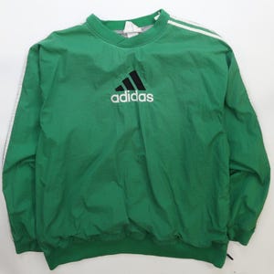 Mens Vintage Adidas Pullover Jacket 90s Pockets Spellout Kelly Green Black XL Etsy Ireland