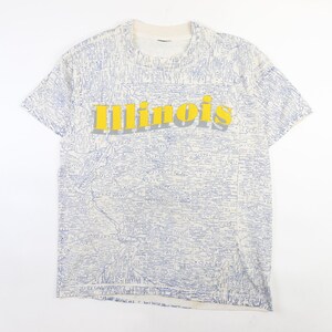 Carte de l'Illinois vintage T-Shirt taille moyenne, impression des années 90