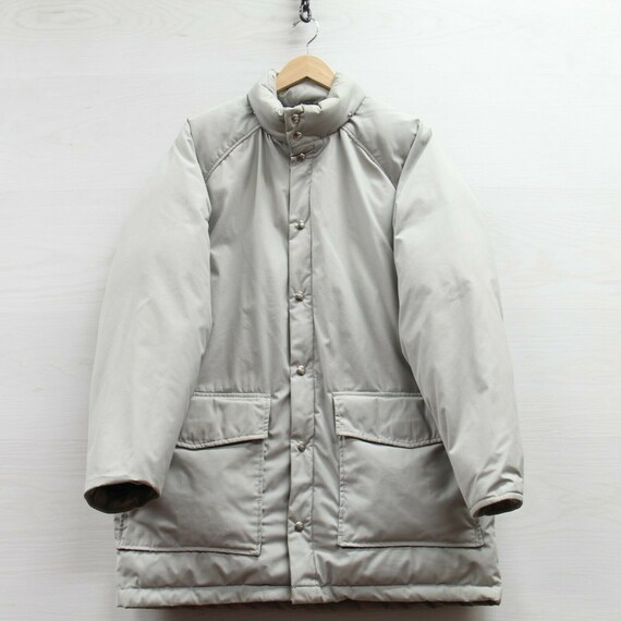 Vintage Woolrich Puffer Jacket Size Large Gray Down Insulated