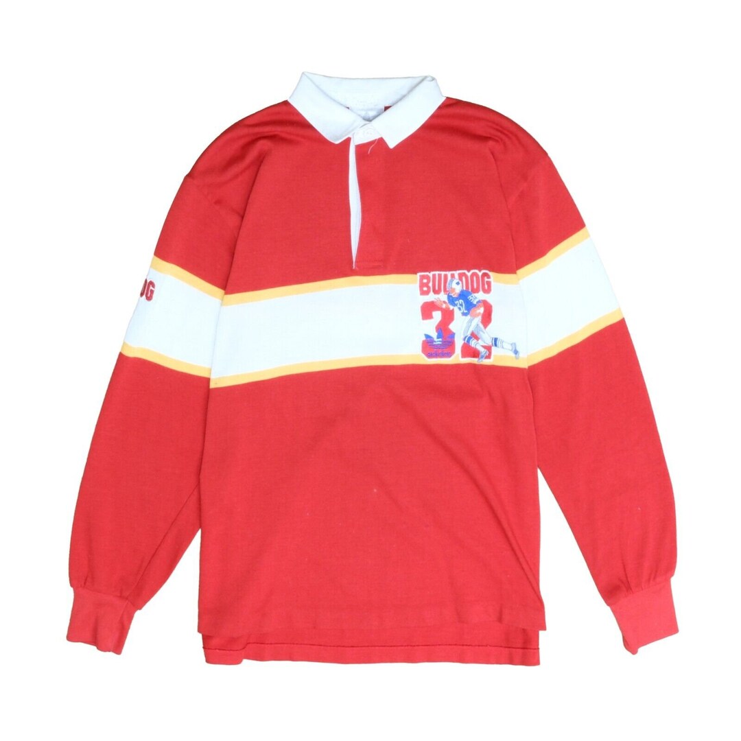Vintage Adidas Bulldog Rugby Shirt Size Medium Striped Long Etsy