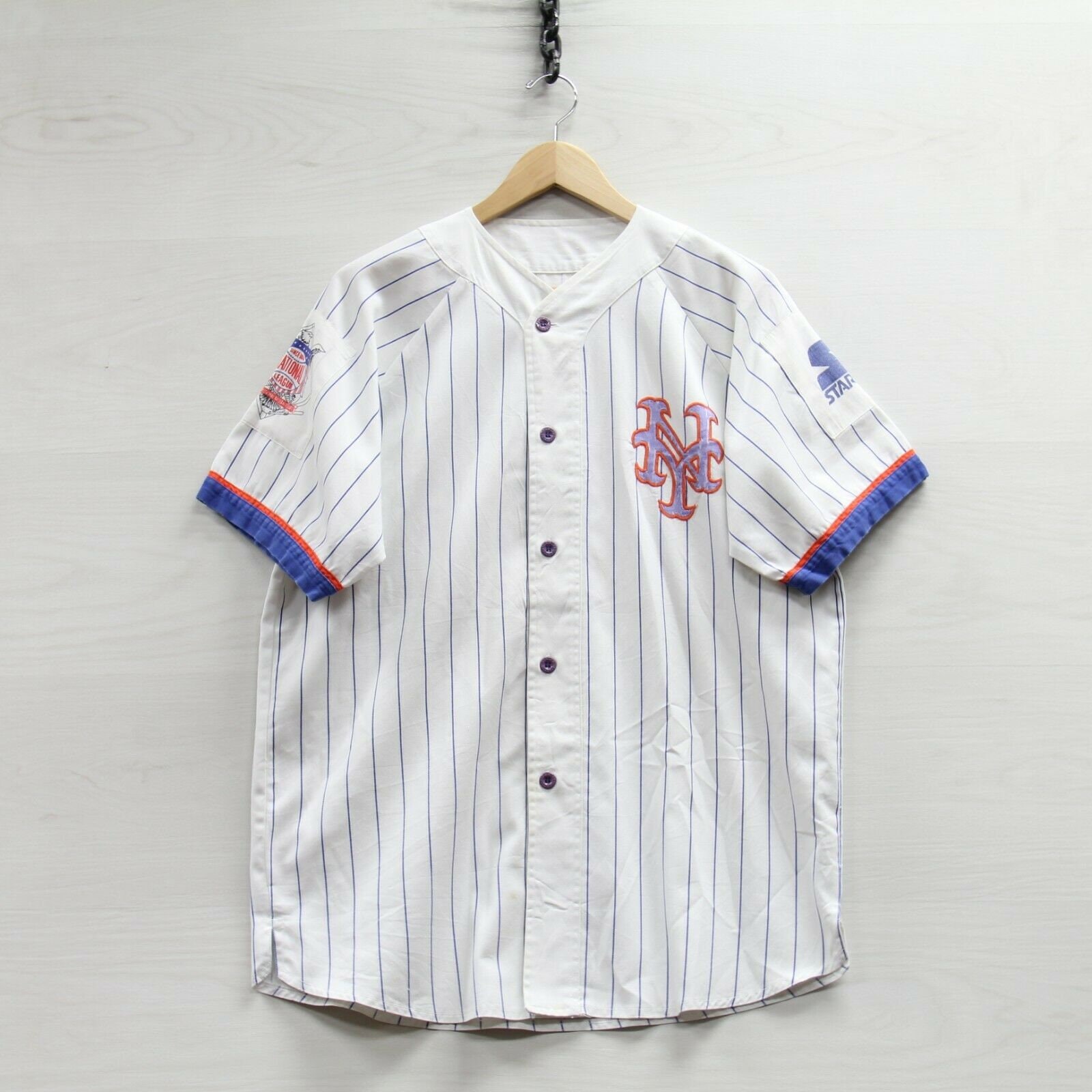 Vintage New York Mets Starter Pinstripe Jersey Size Large 90s MLB