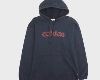 Sudadera con capucha Adidas vintage talla mediana azul