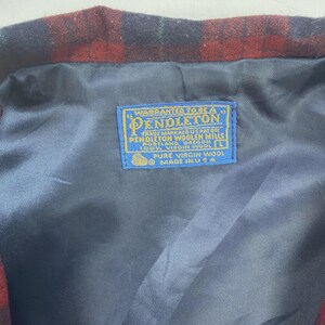Vintage Pendleton Wool Chore Shirt Jacket Size Large Plaid image 6