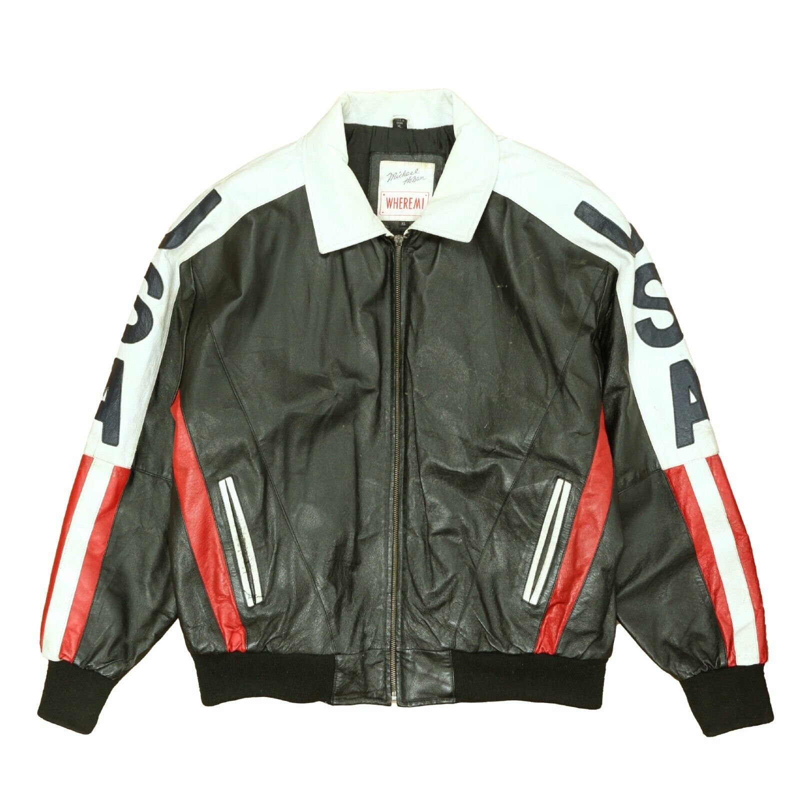 専門ショップ Vintage Michael XL Size Jacket Bomber Leather WHEREMI Hoban ジャケット・アウター