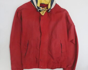Vintage Tommy Hilfiger Windbreaker Light Jacket Size Large Red